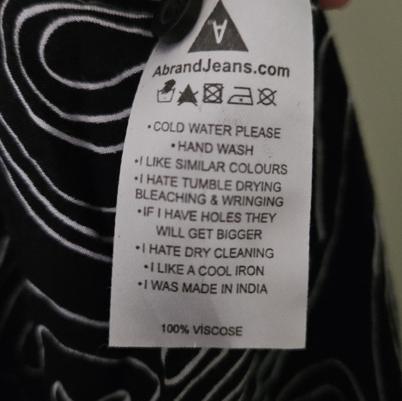 Abrand Jeans Mens Swirl Pattern Black & Cream Button-down Shirt size XL - Picture 5 of 5